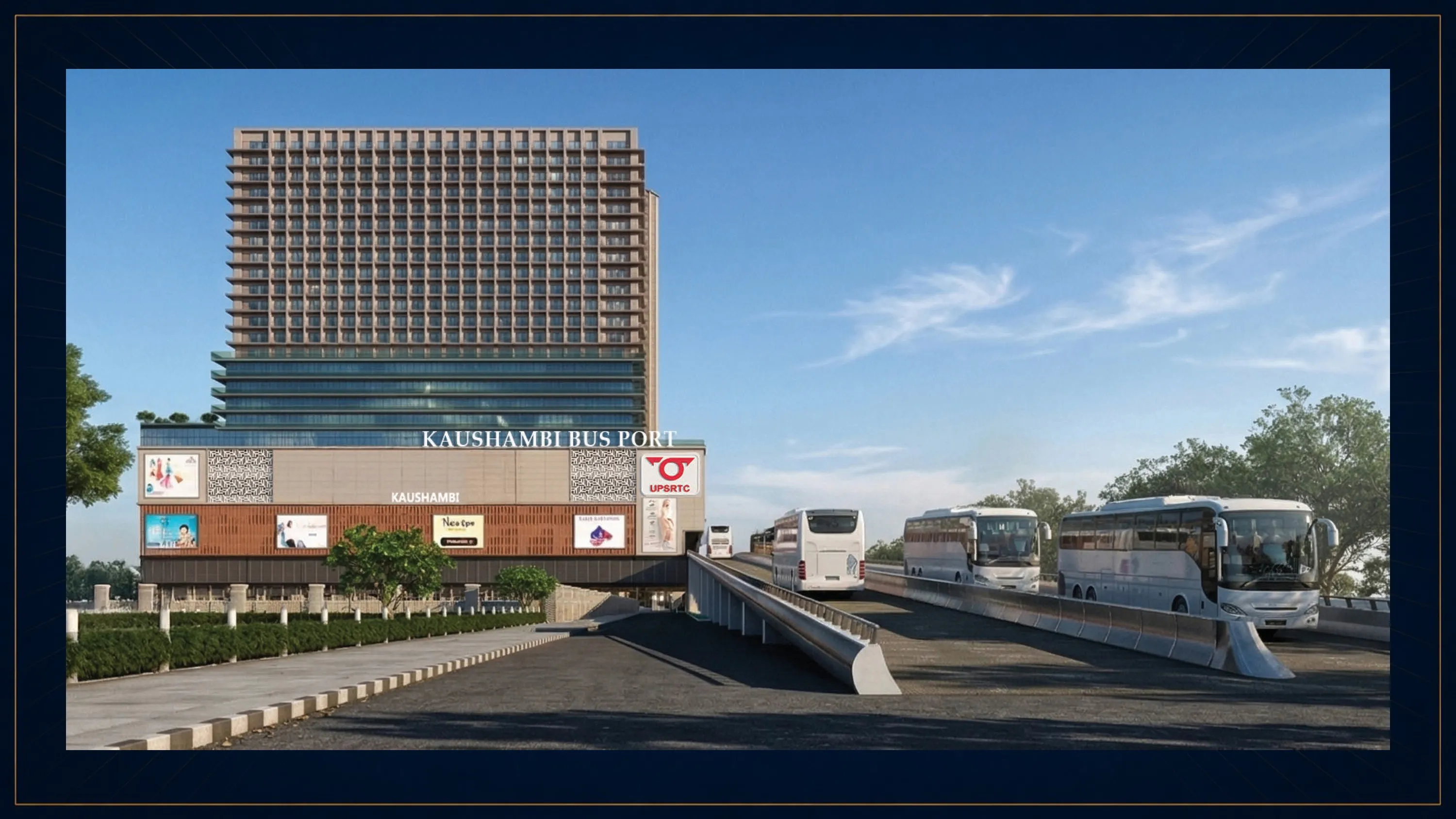Dedicated flyover and bus entry ramps at Kaushambi Bus Port