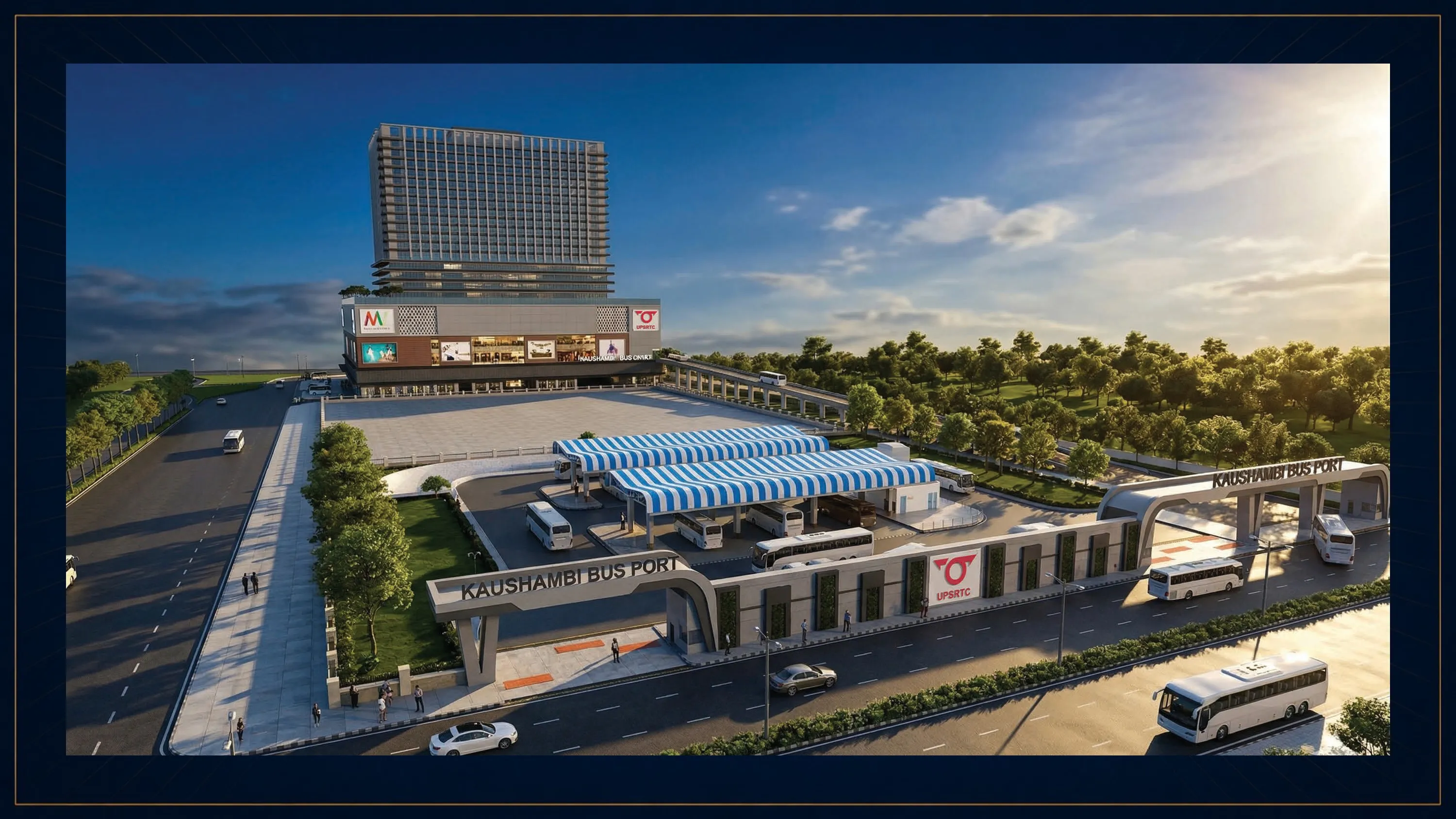 Bird's eye view layout of Omaxe Kaushambi 6-acre landmark